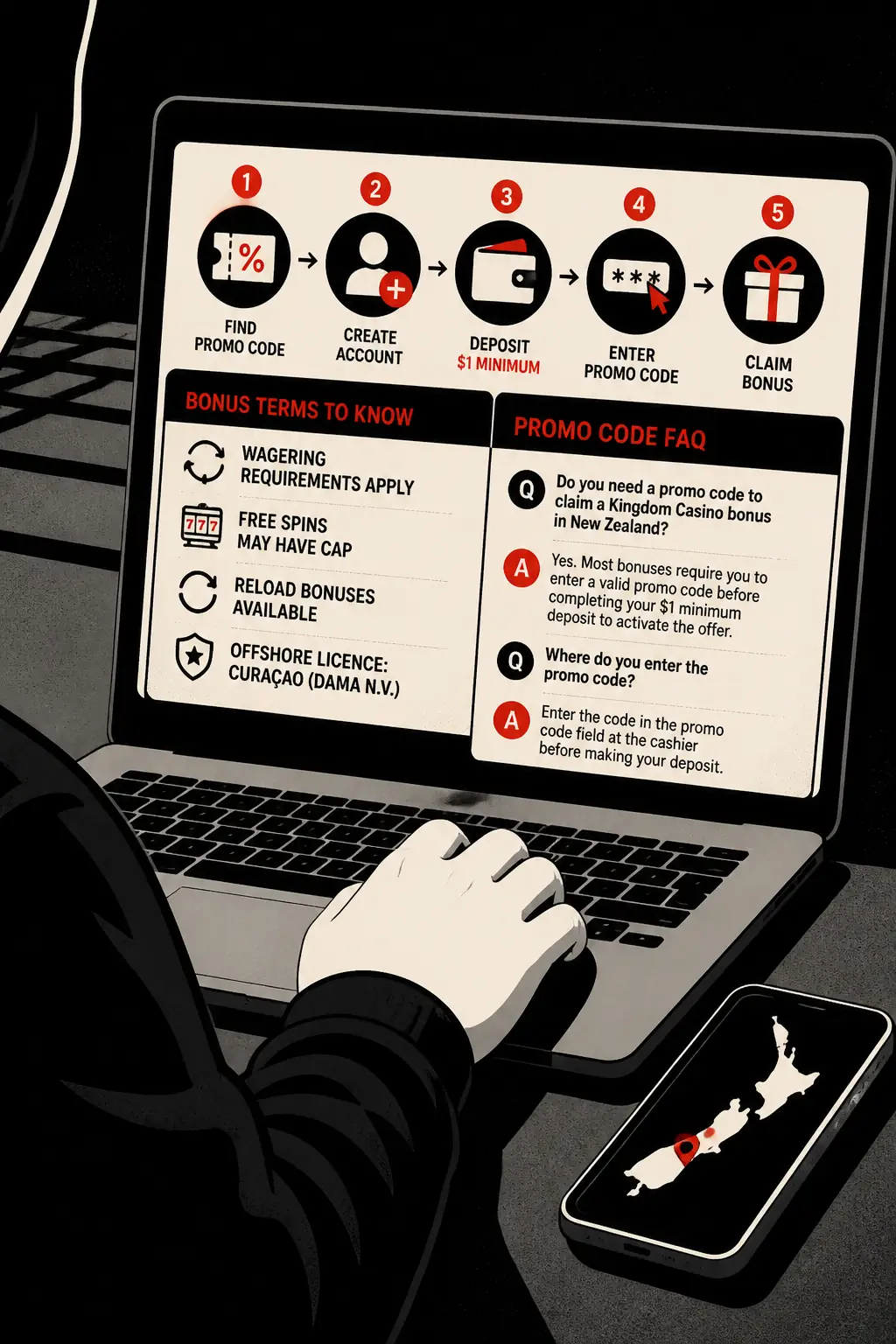 Kingdom Casino Promo Code Offers for New Zealand visual guide for Kingdom Casino